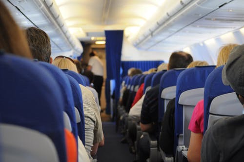 People sitting on a plane